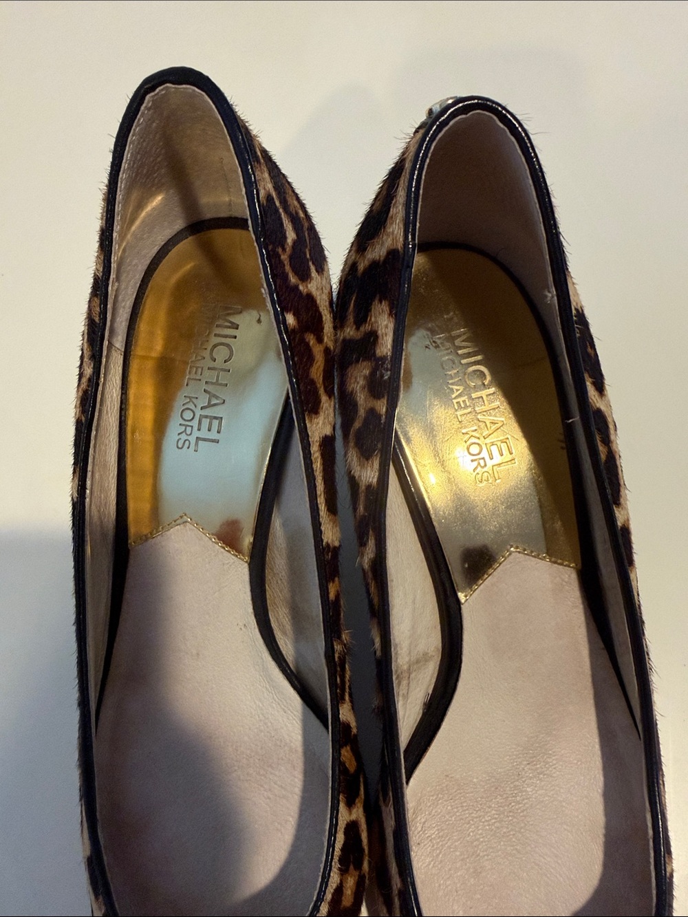 Michael Kors Leopard Print Pointed-Toe Heels - Brown/Black - Picture 4 of 10